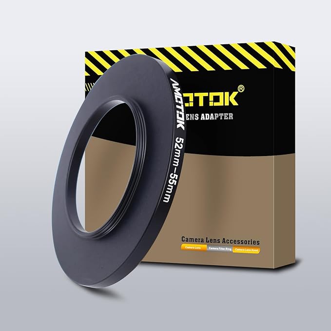 52mm Lens to 55mm Camera Lens Adapter,52mm-55mm Filter Step up Ring Adapter Ring,Compatible All 55mm Filter Accessory.Made from CNC Machined