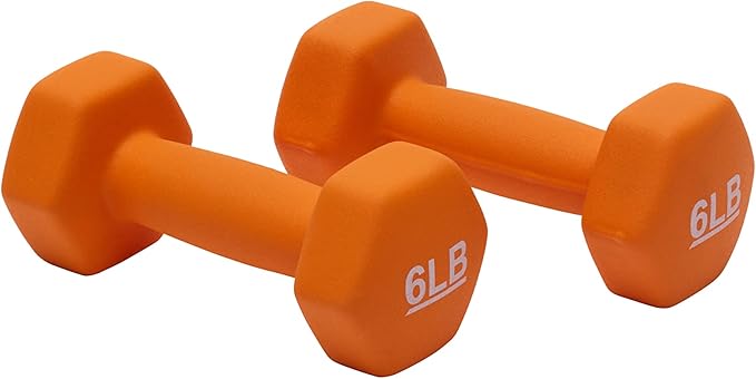 Amazon Basics Neoprene Dumbbell Hand Weights for Exercise and Muscle Toning