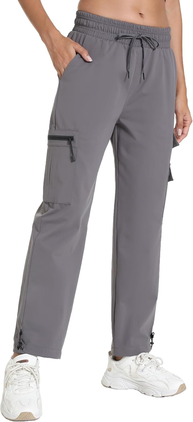 Women's Hiking Pants with Pockets - Travel Lounge Outdoor Quick Drying Lightweight Water Resistant Joggers