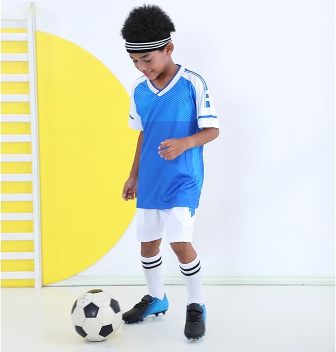brooman Kids Firm Ground Soccer Cleats Boys Girls Athletic Outdoor Football Shoes