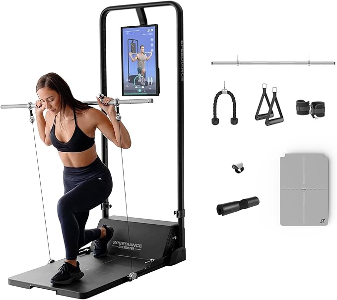 Gym Monster Smart Home Gym, Multifunctional Strength Training Machine, Smith Machine Power Cage Workout Station, Squat Rack Cable Machine, Full Body Fitness Equipment for Home Workout
