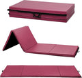 Gymnastics Tumbling Mats Portable Gymnastics Mat Foldable Tumbling Mat 2'x6'/4'x8' PU Leather Exercise Mat Yoga Mat with Carrying Handles for home Workout outdoor Yoga Gymnastics