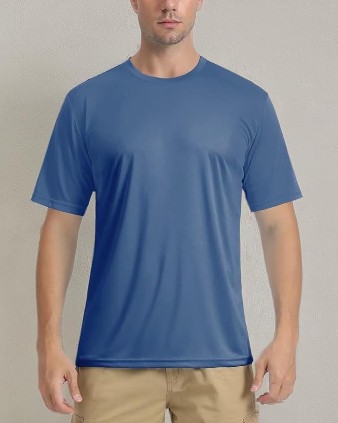 Boladeci Men's Swim Shirt Short Sleeve UPF 50+ Sun Protection SPF UV Moisture Wicking Lightweight Quick Dry Rash Guard