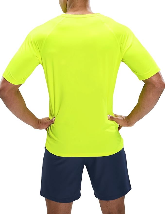 MIER Men's Dry Fit Workout T-Shirts Athletic Running Tee Short Sleeve Crew Neck Gym Tops, Polyester, Moisture Wicking