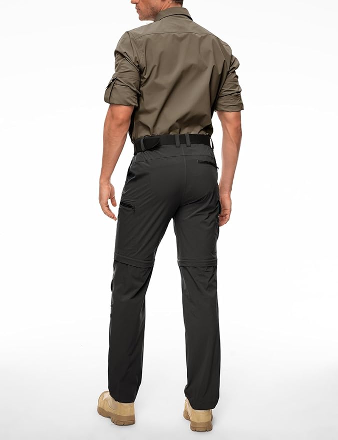 Wespornow Men's-Convertible-Hiking-Pants Quick Dry Lightweight Zip Off Breathable Cargo Pants for Outdoor, Fishing, Safari