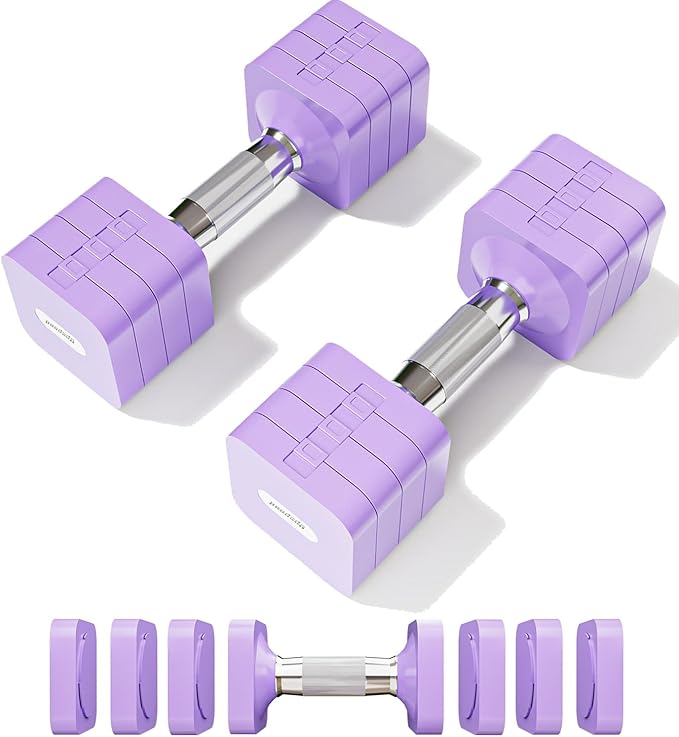 15LB 20LB 50LB Adjustable Dumbbell Set Free Weights Dumbbells Set for Women Men Hand Weights Sets Adjust Dumbbell Weight Sets for Home Gym Exercise Workout Strength Training Equipments