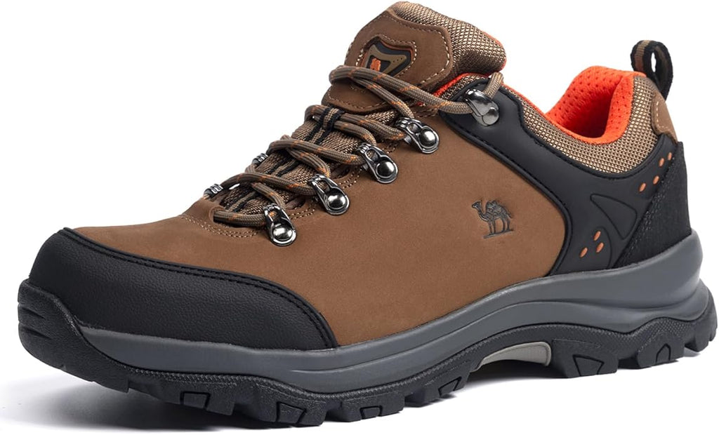 CAMEL CROWN Hiking Shoes Men Trekking Shoe Low Top Outdoor Walking Waterproof Leather Trail Sneakers