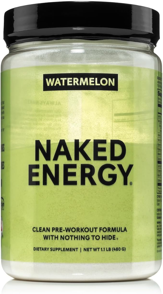 NAKED Watermelon Energy - Clean Pre Workout Supplement for Men and Women, Vegan Friendly, No Added Sweeteners, Colors Or Flavors - 30 Servings