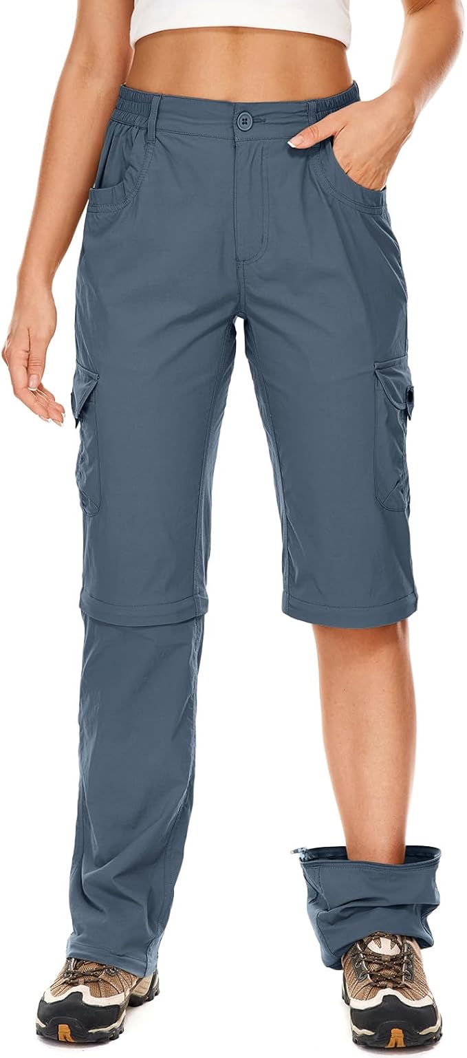 Women's Hiking Pants Convertible Quick Dry Lightweight Zip Off Fishing Travel Safari Pants