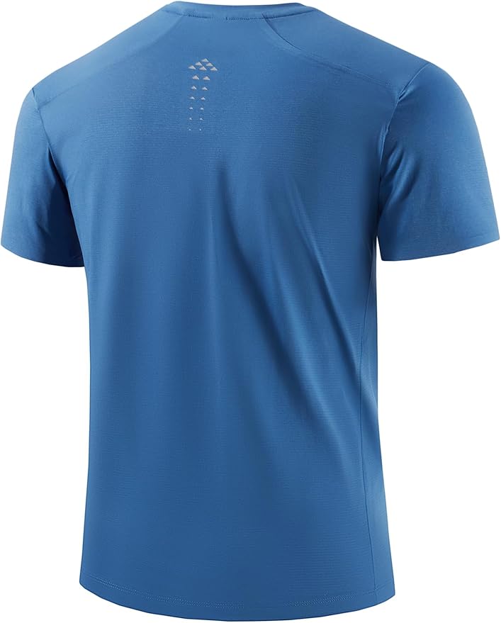 Mens Seamless Workout T-Shirts Lightweight Moisture Wicking Running Hiking Camping Tennis Pickleball Shirts for Men