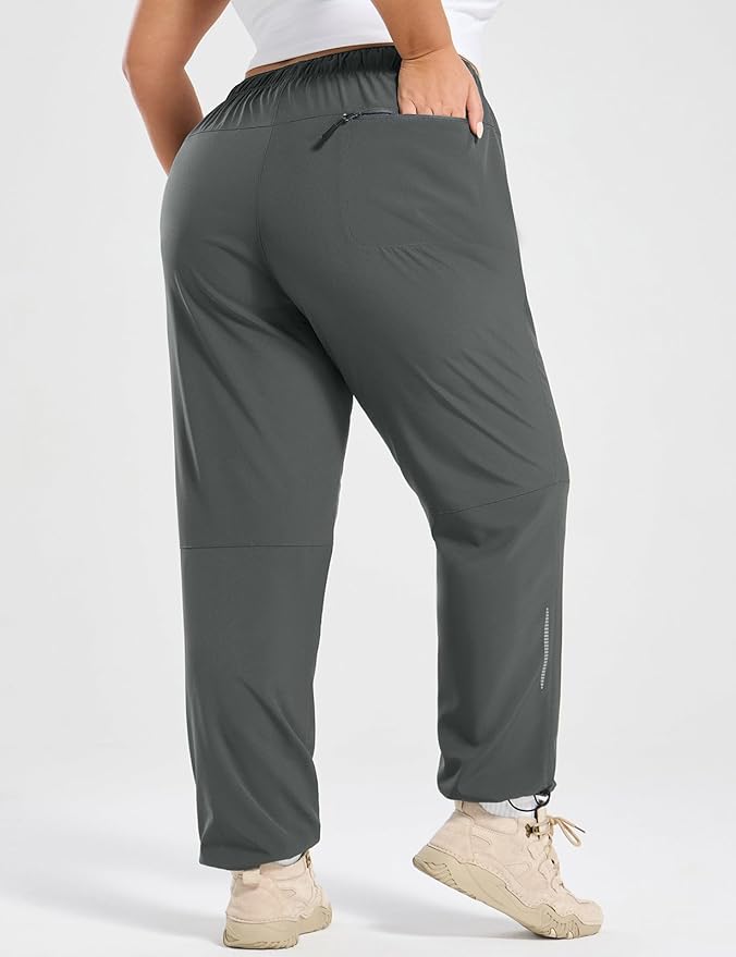baleaf Plus Size Pants for Women Hiking Cargo Water Resistant UPF 50+ Cargo Joggers Zipper Pockets