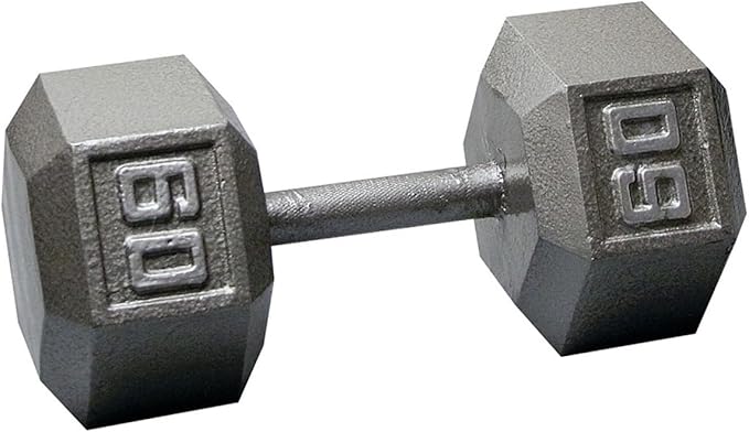 Body-Solid Cast Iron Hexagon Dumbbell, Hand Weights For Men and Women, Weight Dumbbells for Strength Training, Body Building Home Gym Training Gear