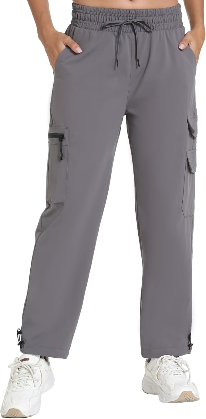 Women's Hiking Pants with Pockets - Travel Lounge Outdoor Quick Drying Lightweight Water Resistant Joggers