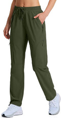 Women's Hiking Pants Quick Dry Lightweight Cargo Pants UPF 50 Water Resistant Zipper Pockets for Golf Travel Work Camping