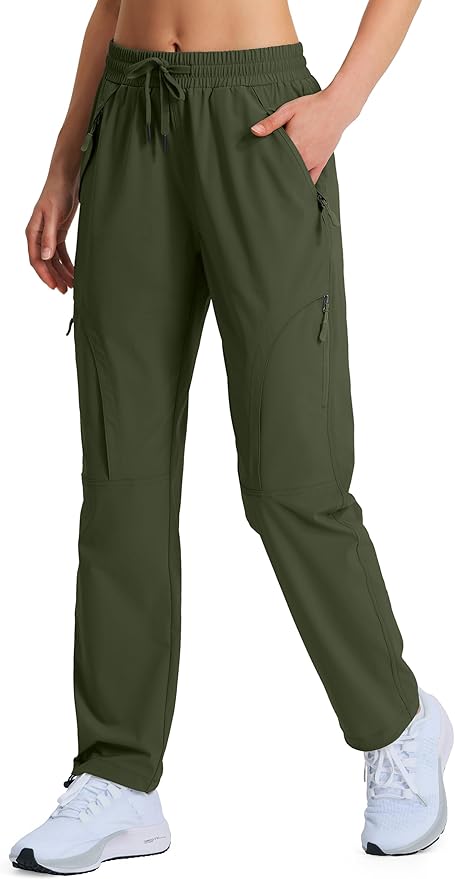 Women's Hiking Pants Quick Dry Lightweight Cargo Pants UPF 50 Water Resistant Zipper Pockets for Golf Travel Work Camping