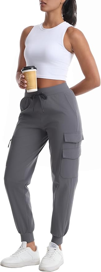 Women's Hiking Pants with Pockets - Travel Lounge Outdoor Quick Drying Lightweight Water Resistant Joggers
