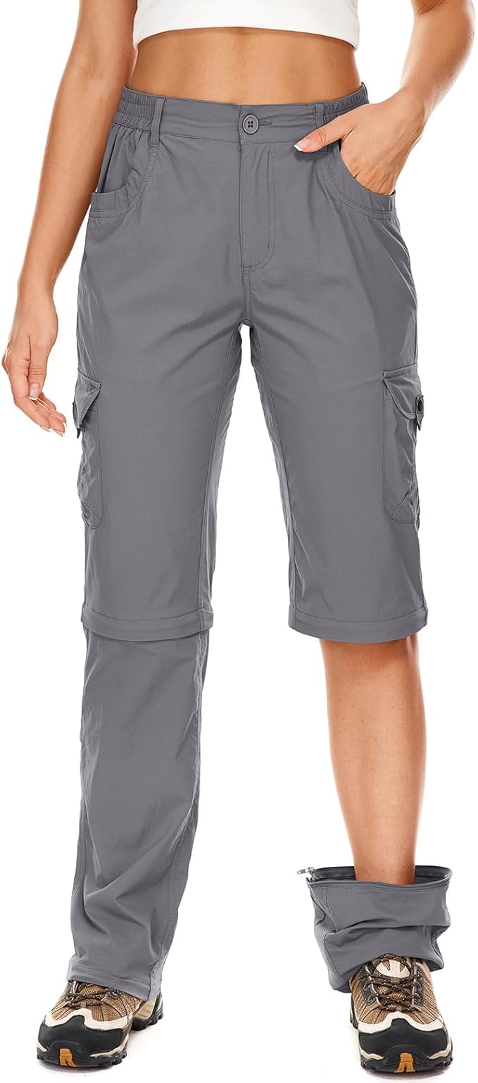Women's Hiking Pants Convertible Quick Dry Lightweight Zip Off Fishing Travel Safari Pants