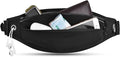 Running Belt Fanny Pack, Running Waist Pack for Women & Men USA Patented Hands-Free Reflective Runner Pouch Belt Fitness Workout Bag No-Bounce Adjustable Sport Travel Fanny Pack Cell (Black)