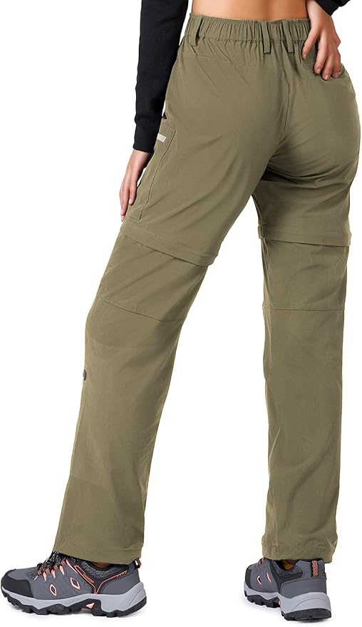 Cycorld Women's-Hiking-Pants-Convertible Quick-Dry-Stretch-Lightweight Zip-Off Outdoor Pants with 5 Deep Pockets