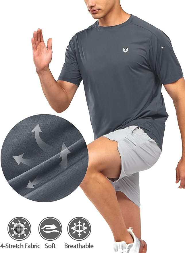 NORTHYARD Men's Athletic Running T-Shirts Quick Dry Workout Shirts Short-Sleeve Sports Gym Tee Tops Performance Activewear