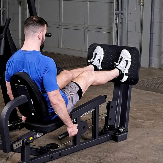 Body-Solid (EXM2500LPS) Multi-Station Home Gym Machine, Arm & Leg Strength Training Functional Exercise Workout Station, 210lbs. Weight Stack with Leg Press