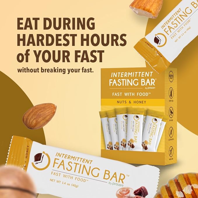Prolon Fast Bars | Keto, Gluten Free, Dairy Free, Plant Based Protein, Intermittent Fasting Bars | Developed to Not Break Your Fast | Nuts & Honey, 12 Ct