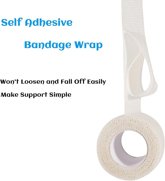 36 Rolls Elastic Self Adhesive Bandage Wrap 2 Inch, Breathable Non Woven Cohesive Bandage, Vet Wrap for Dogs, Ankle Sprains Swelling Medical First Aid Tape, Sports Athletic Tape White