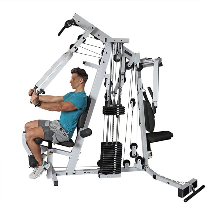 Body-Solid Multi-Station, Single Weight Stack Home Gym Machine, Arm & Leg Strength Training Functional Exercise Workout Station, 210lbs. Black Weight Stack