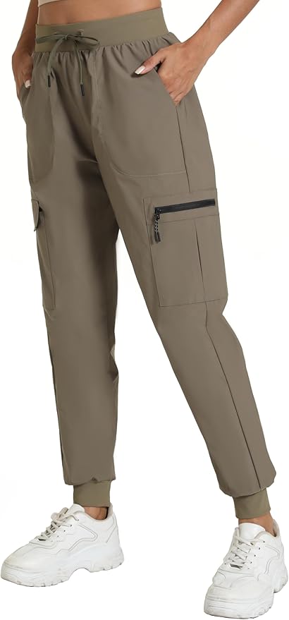 Women's Lightweight Cargo Pants with Pockets Stretchy Quick Dry Hiking Pants for Travel Casual Outdoor