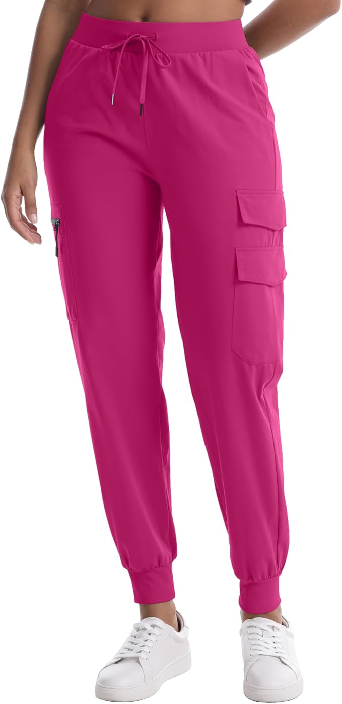 Women's Hiking Pants with Pockets Water Resistant Lightweight Quick Dry Cargo Pants for Travel Outdoor