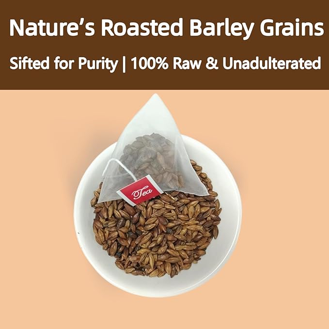 Samcci - Barley Tea, 4g×50 Count Premium Natural Roasted Barley Tea Bags - Non-GMO - Caffeine-Free - Sugar Free - Mugicha -Nutty - Digestion Support & Rich in Nutrition