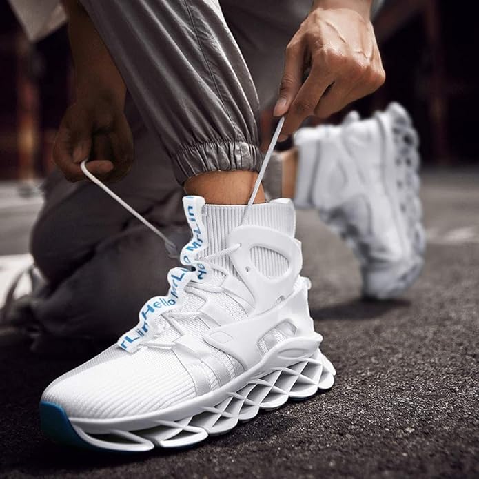Hello MrLin Men's Running Shoes Non Slip Athletic Tennis Walking Blade Type Sneakers Hip Hop