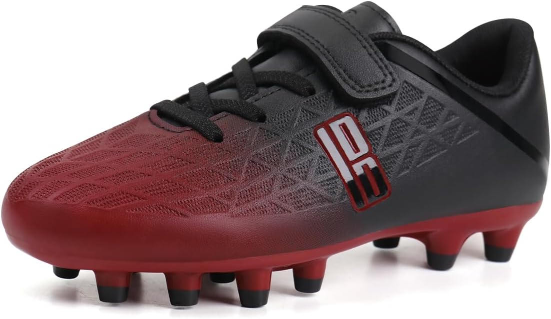brooman Kids Firm Ground Soccer Cleats Boys Girls Athletic Outdoor Football Shoes