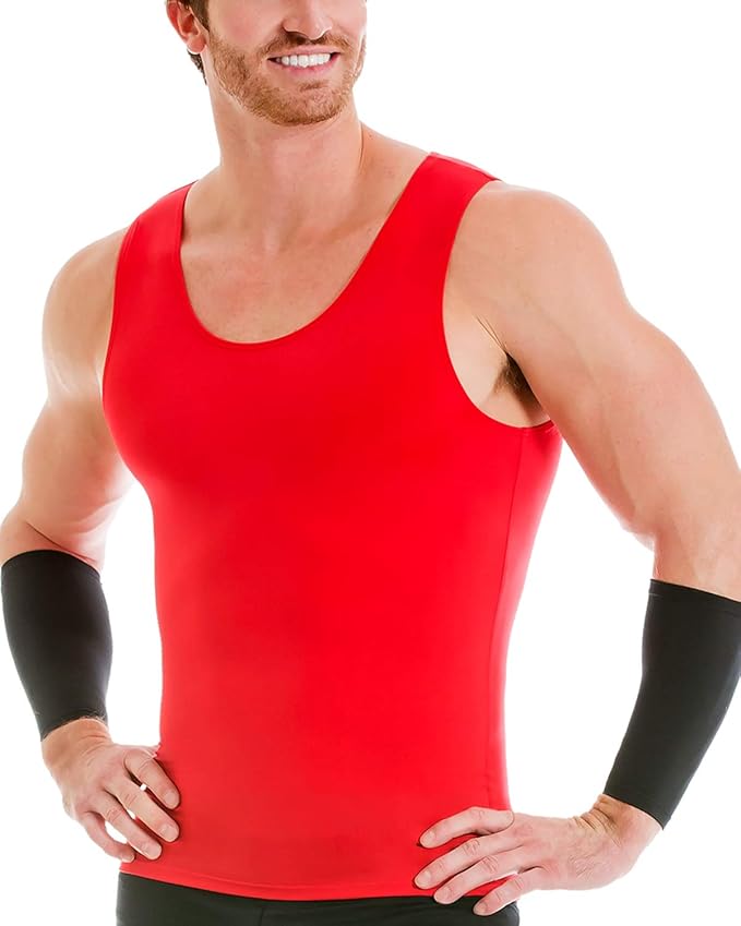 Insta Slim -Made in USA- Compression Tank-Top Shapewear for Men. Tummy Control Slimming Body-Shaper for Belly & Back Support