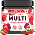 Llama Naturals Multivitamin for Women & Men, Vegan, Organic Gummies with Vitamin D, C & K, Adults Real Fruit Gummy Vitamins, Chewable Multivitamin Supplement, No Added Sugar Cane, Strawberry, 120 Ct