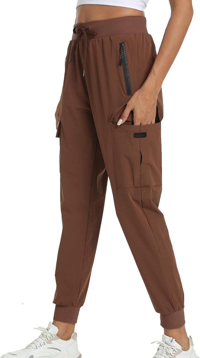 Kcutteyg Womens Water Resistant Hiking Pants with Pockets Quick Dry Soft Athletic Workout Joggers Pants for Camping Travel