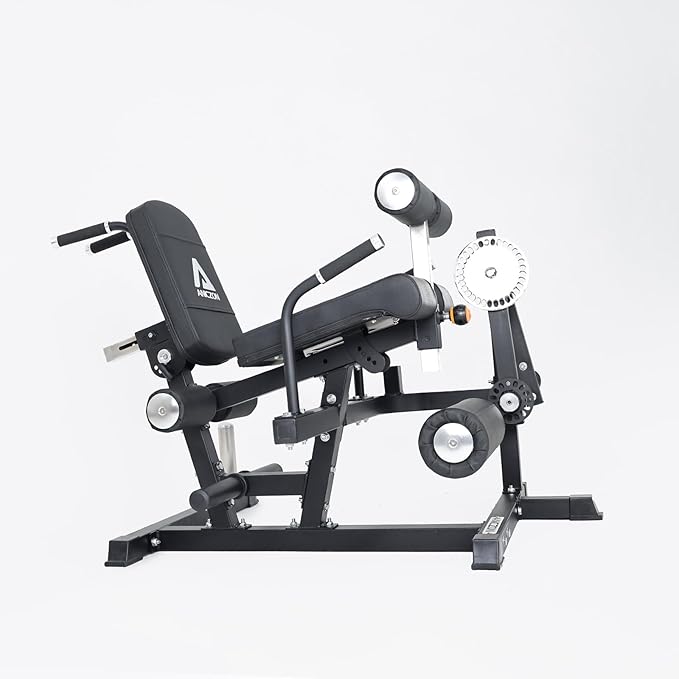 ANICZON Leg Extension and Curl Machine, Leg Rotary Extension for Thigh with Adjustable Seat & Backrest, Lower Body Leg Machine with Plate Loaded for Home Gym