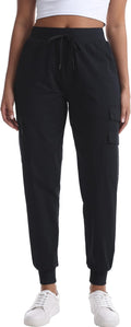 Women's Lightweight Hiking Joggers with Pockets - Water Resistant Cargo Pants for Outdoor Workouts Camping