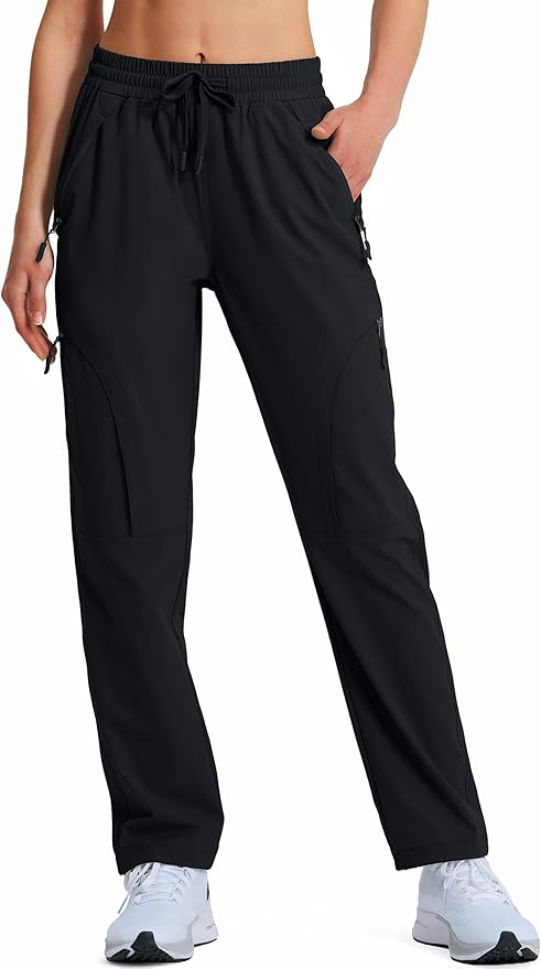Women's Hiking Pants Quick Dry Lightweight Cargo Pants UPF 50 Water Resistant Zipper Pockets for Golf Travel Work Camping