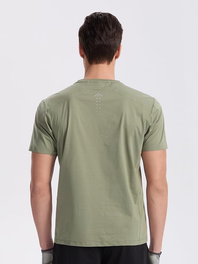 Mens Seamless Workout T-Shirts Lightweight Moisture Wicking Running Hiking Camping Tennis Pickleball Shirts for Men