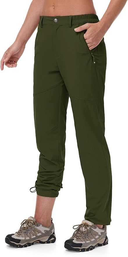 TBMPOY Women's Lightweight Hiking Pants Water Resistant Quick Dry Travel Work Outdoor Fishing Pants Zipper Pockets