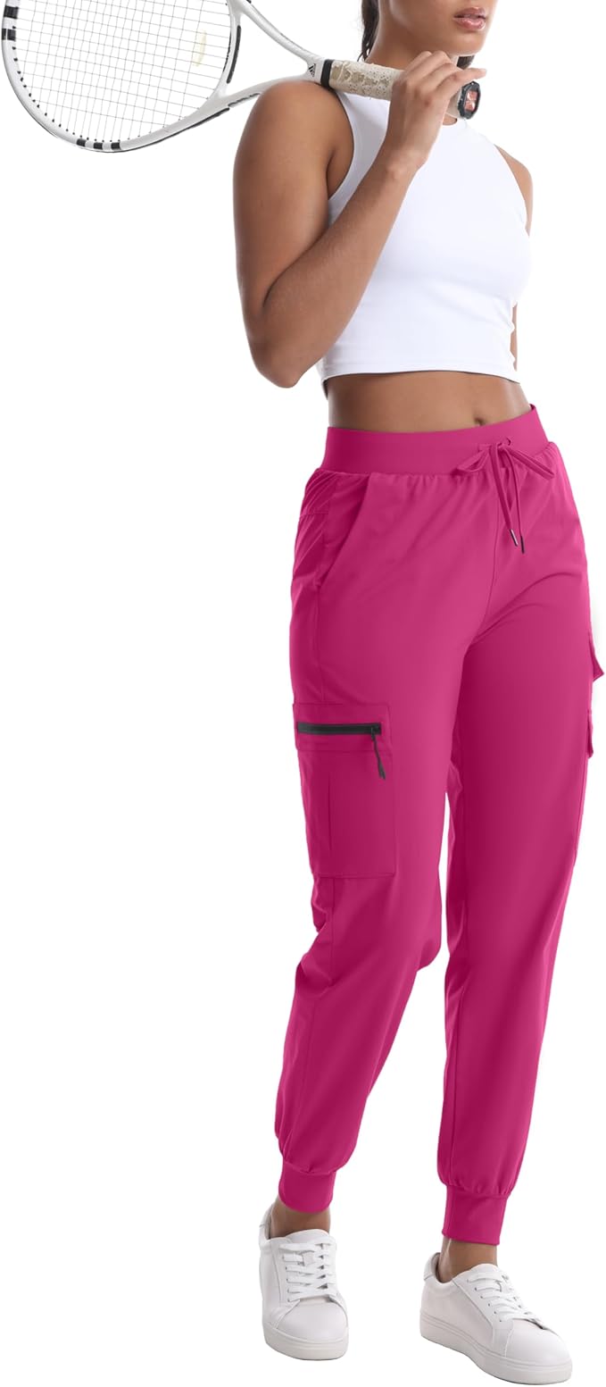 Women's Hiking Pants with Pockets Water Resistant Lightweight Quick Dry Cargo Pants for Travel Outdoor