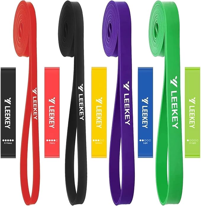 LEEKEY Resistance Bands Set for Pull-Up Assistance & Full-Body Training, Multi-Level Exercise Bands with Bag for Home Workouts, Physical Therapy, Strength Training (Men/Women)