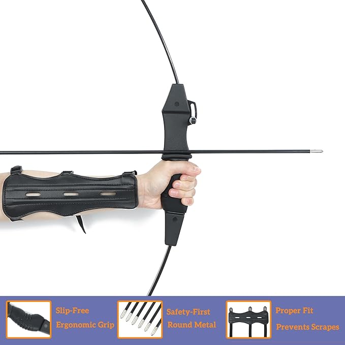 40" Youth Bow and Arrow Set for Kids 8-12 & Teens - Ambidextrous Recurve Archery Gear with Safety Arrows - Toys for Ages 8-13, Backyard Games Gift for Beginner Archers