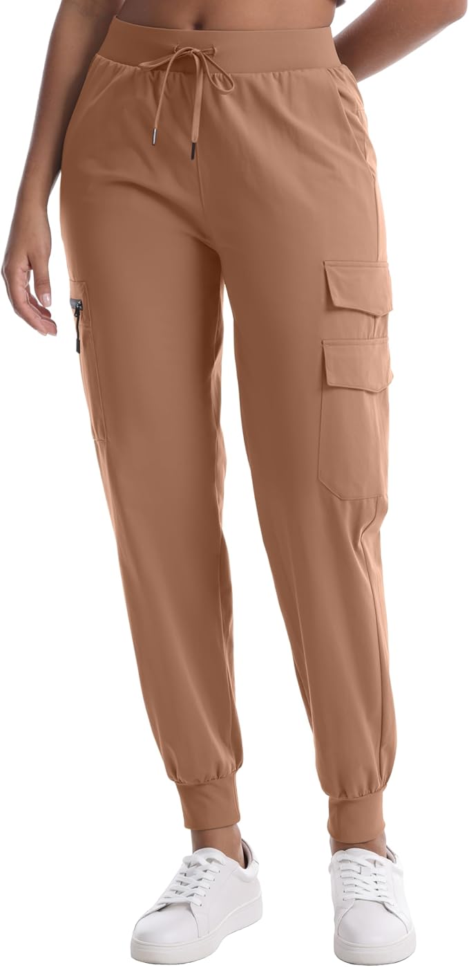 Women's Hiking Pants with Pockets Water Resistant Lightweight Quick Dry Cargo Pants for Travel Outdoor