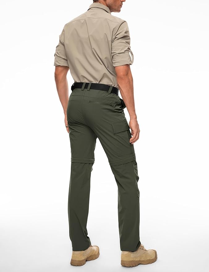Wespornow Men's-Convertible-Hiking-Pants Quick Dry Lightweight Zip Off Breathable Cargo Pants for Outdoor, Fishing, Safari