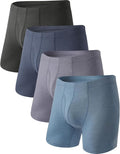 BAMBOO COOL Men's Ultra ComfortSoft Underwear, Moisture Wicking & Breathable No Ride Up Boxer Briefs with Fly, Multipack