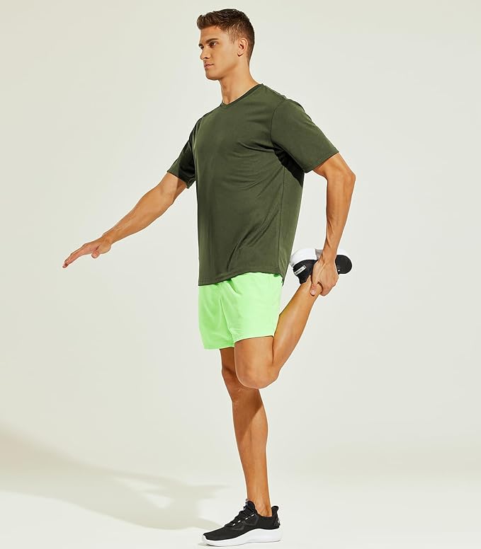 MIER Men's Quick Dry Workout Shirts Moisture Wicking Running Athletic Performance T-Shirts Recycled Polyester Top Tee