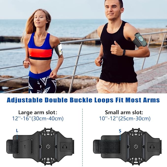VUP Running Armband 360°Rotatable for iPhone 16/15/14/13/Pro Max/Pro/Mini, Fits All 4-6.7 Inch Smartphones, with Key Holder Phone Armband for Running Hiking Biking (Pack of 10)