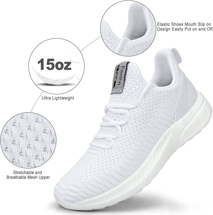 Feethit Mens Slip On Walking Shoes Blade Tennis Shoes Non Slip Running Shoes Lightweight Workout Shoes Breathable Mesh Fashion Sneakers